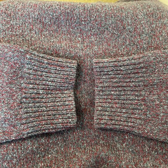 Banana Republic Wool Long Sleeves Purple Sweater Men’s Tweed V-Neck TALL Large - Picture 7 of 10